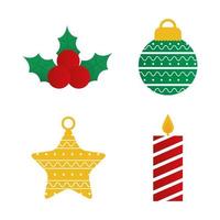 merry christmas icon set vector design