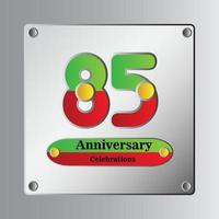 85 Year Anniversary Vector Template Design Illustration