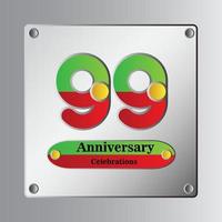 99 Year Anniversary Vector Template Design Illustration