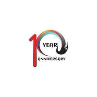 10 Year Anniversary celebration Vector Template Design Illustration