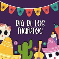 Mexican day of the dead banner vector