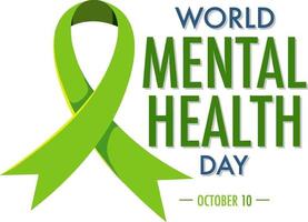 World Mental Health Day banner or logo isolated on white background vector