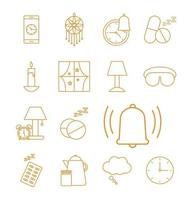 insomnia line style icon set vector