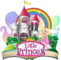 3D pop up book with little princess theme vector