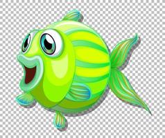 Cute fish with big eyes cartoon character