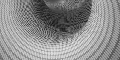 Ilustración 3d de un patrón de espiral de círculo profundo en una tubería