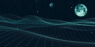 Ilustración 3d de fondo del universo y líneas, estructura, conexión digital
