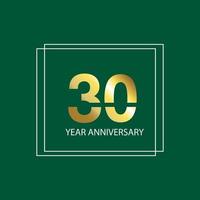 30 year anniversary celebration logo. 30th design template. Vector and illustration.