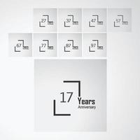 Year Anniversary Vector Template Design Illustration box