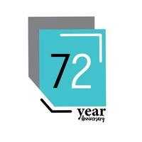 año aniversario vector plantilla diseño ilustración caja azul elegante fondo blanco