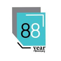 Year Anniversary Vector Template Design Illustration Blue Box Elegant White Background
