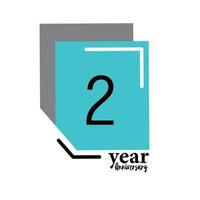 Year Anniversary Vector Template Design Illustration Blue Box Elegant White Background