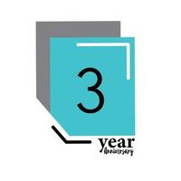 Year Anniversary Vector Template Design Illustration Blue Box Elegant White Background