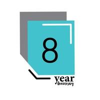 Year Anniversary Vector Template Design Illustration Blue Box Elegant White Background