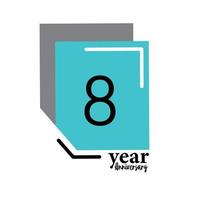 Year Anniversary Vector Template Design Illustration Blue Box Elegant White Background