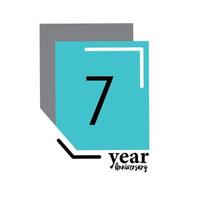 Year Anniversary Vector Template Design Illustration Blue Box Elegant White Background