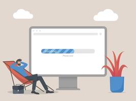 Man waiting web loading concept illustration vector