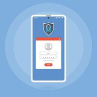 security log in on smartphone concept illustration vector