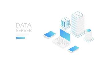 Isometric computer server vector