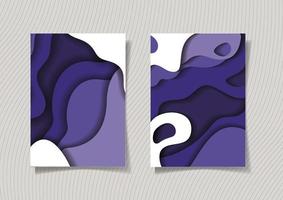 Purple waves background set vector