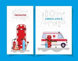 conjunto de banners de emergencia médica vector