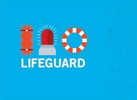 Lifeguard emergency banner vector
