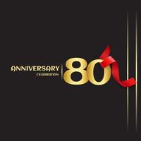 80 Year Anniversary Vector Template Design Illustration