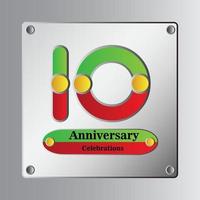 10 Year Anniversary Vector Template Design Illustration