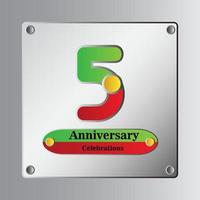 5 Year Anniversary Vector Template Design Illustration