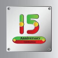 15 Year Anniversary Vector Template Design Illustration