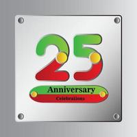 25 Year Anniversary Vector Template Design Illustration