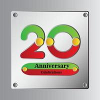 20 Year Anniversary Vector Template Design Illustration