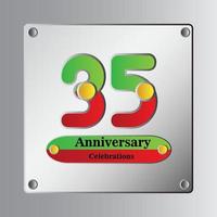 35 Year Anniversary Vector Template Design Illustration