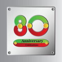 Ilustración de diseño de plantilla de vector de aniversario de 80 años