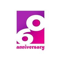 60 Year Anniversary Vector Template Design Illustration