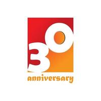 30 Year Anniversary Vector Template Design Illustration