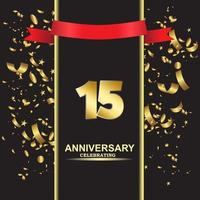 15 Year Anniversary Vector Template Design Illustration