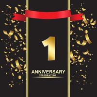 1 Year Anniversary Vector Template Design Illustration