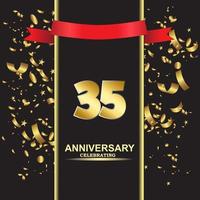 35 Year Anniversary Vector Template Design Illustration