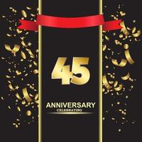 45 Year Anniversary Vector Template Design Illustration