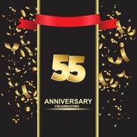 55 Year Anniversary Vector Template Design Illustration