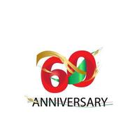 60 Year Anniversary Vector Template Design Illustration