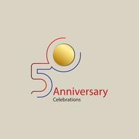 50 Year Anniversary Vector Template Design Illustration