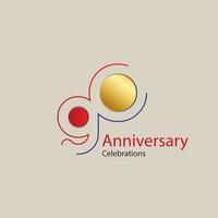 90 Year Anniversary Vector Template Design Illustration