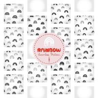 Rainbow pattern, black and white hand-drawn arc doodle digital paper, abstract rainbows background, the monochrome band of color vector wallpaper, cute bow decorative element