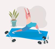 Man working out at home vector