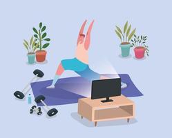 working out at home vector