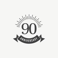 Ilustración de diseño de plantilla de vector de celebración de aniversario de 90 años
