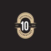 10 Years Anniversary Celebration Number Text Vector Template Design Illustration