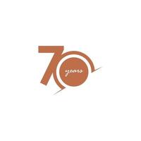 70 Years Anniversary Celebration Number Vector Template Design Illustration